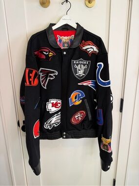 Authentic Jeff Hamilton Limited Edition multi-logo NFL Varsity Jacket size XXL